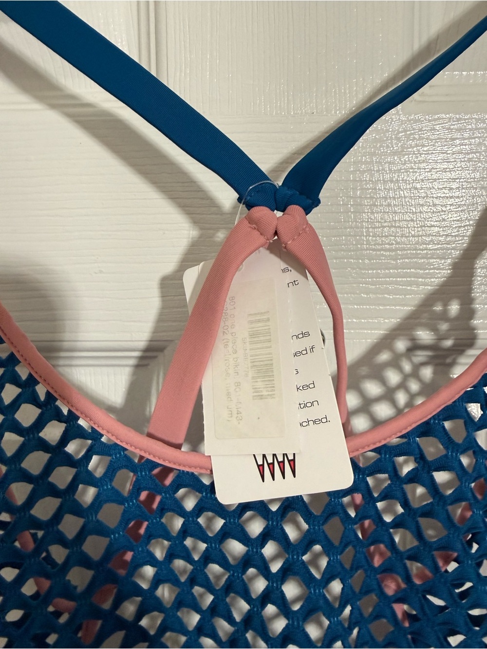 Wicked Weasel BlueTeal and Pink Mesh One-Piece Swimsuit 801 one piece mega mesh - Picture 2 of 2